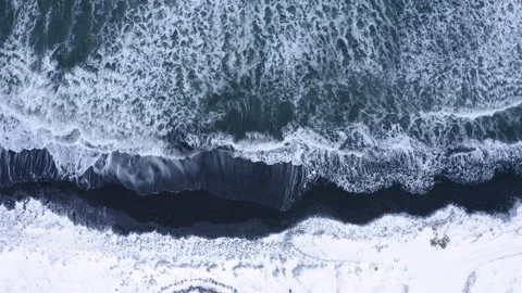 Drone top down shot of Arctic ocean wave... | Stock Video | Pond5