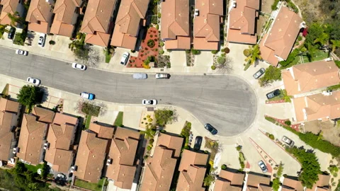 Drone Top Down Of Track Homes In Suburbs 4K 24FPS Stock Footage 196261506