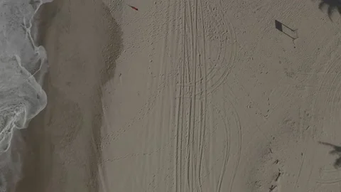 Drone Top down of tropical beach in Brazil BR FOR DJI 0327 A Stock Footage 139916323