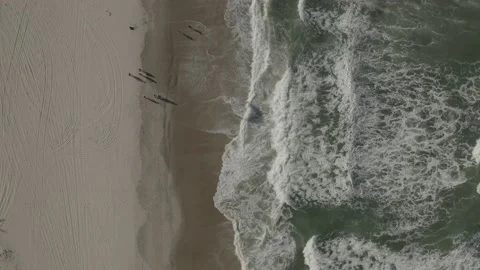 Drone top down of tropical beach in Brazil BR FOR DJI 0334 A Stock Footage 139916387