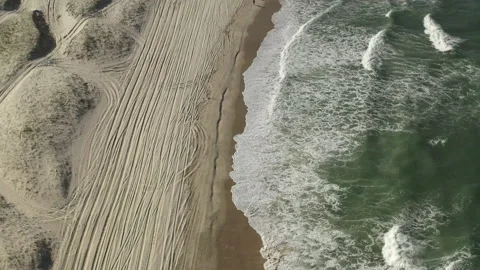 Drone Top down of tropical beach in Brazil BR FOR 0334 C GR Stock Footage 143284285