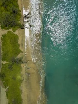 Drone top down view of the crystal clear water in Lahaina, Maui, Hawaii Foto stock