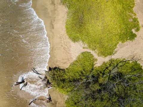 Drone top down view of the crystal clear water in Lahaina, Maui, Hawaii Foto stock