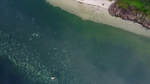 Drone Top Down View of Lake in Portugal Stock Footage 145561525