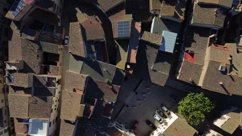 Drone Top Down View on L'Albi Village Stock Footage 285938797