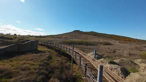 Drone top view The ancient Thracian city of Kabyle, Kabile or Cabyle in Bulgaria Stock Footage 296150136