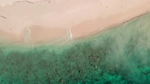 Drone top view of beach in Maldives, clear water and coastline Stock-Footage 201445407