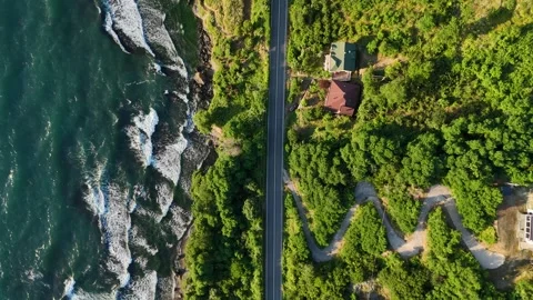 Drone top view footage of stunning coastal landscape. Stock Footage 339509731