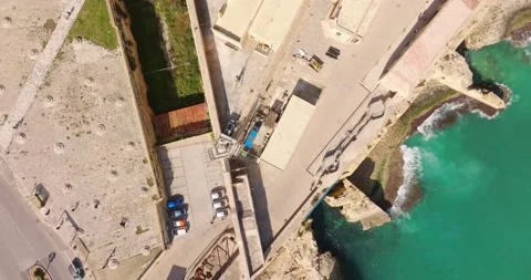 Drone top view of Fort St. Elmo in Valletta city , Malta island Stock Footage 233285830
