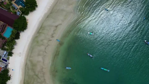 Drone Top View of Thong Nai Pan Beach, Koh Phangan, Thailand Stock-Footage 337825826