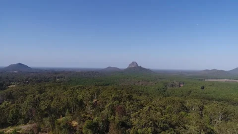 Drone Towards Distant Mountain Stock Footage 134385140