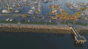 Drone tracking bicylist Stock Footage 85679584