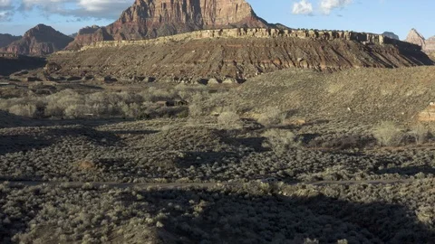 Drone Tracking Car Mountains 2 Video stock 127310984