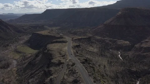 Drone Tracking Car Mountains 3 Video stock 127259063