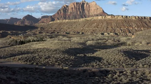 Drone Tracking Car Mountains Video stock 127311345