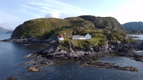 Drone tracking over water and coast lines with birds Video stock 292788348