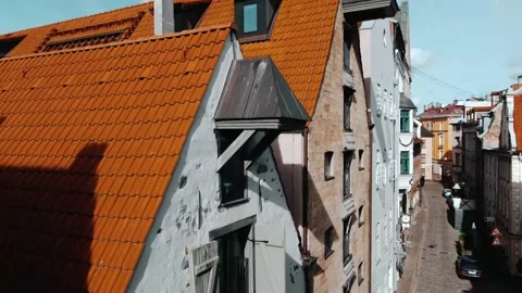 Drone Tracking Shot Of Buildings Stock Footage 164471635