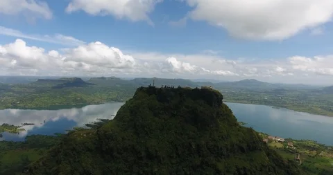 Drone tracking shot of the mountain top Stock Footage 117413846