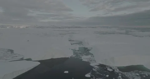 Drone Tracking Shot Over Arctic Icebergs, 4K Stock Footage 314469187