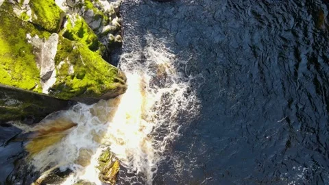 Drone Tracking Shot of Two Amazing Waterfalls 動画素材 221263320