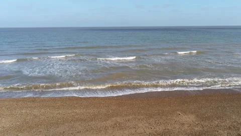 Drone tracking shot of waves Stock Footage 204045401