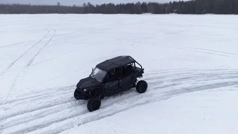 Drone tracking side by side UTV Video stock 330667540