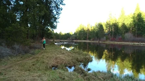 Drone of Trail Runner Stockbeeldmateriaal 107633718