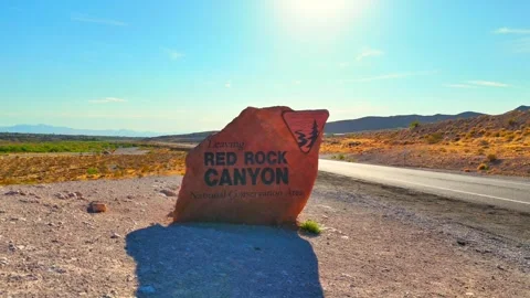 Drone Transition: Leaving Red Rock, Entering Red Rock Canyon Stock Footage 282222520