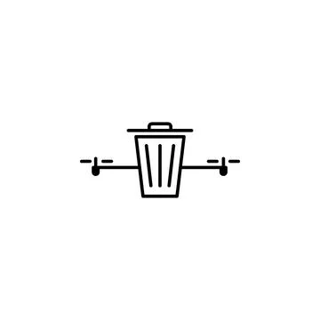 Drone trash can icon. Element of drones for mobile concept and web apps illus Stock Illustration