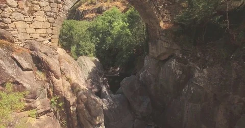 Drone Travelling Through Rocks Stock Footage 82706899