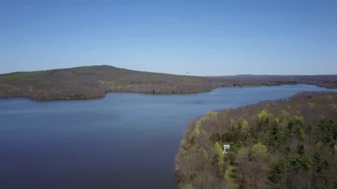 DRONE TREES WATER 2 Stock Footage