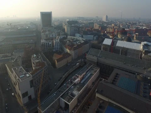 A drone trip over Berliner Museumsinsel in the summer sunny daylight, aerial. Stock Footage 80020443