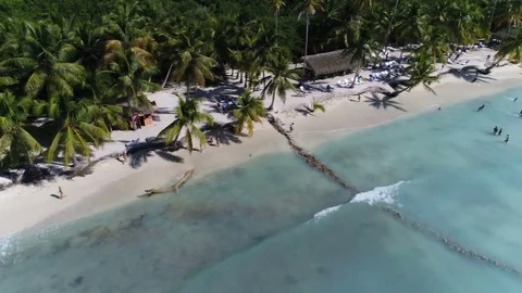 Drone In Tropical Beach Shore Video stock 84576258