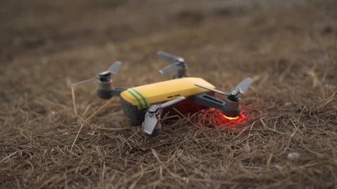 Drone turns motors Stock Footage 99044059