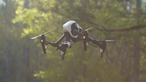 Drone UAV Flying in Slow Motion Stock Footage 75951758