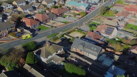 Drone. UK Ambulance in suburban setting. Emergency. Hedon.UK. 17.11.2023 Stock Footage 259063520