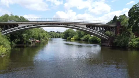 Drone under Bridge England Stock Footage 195956357