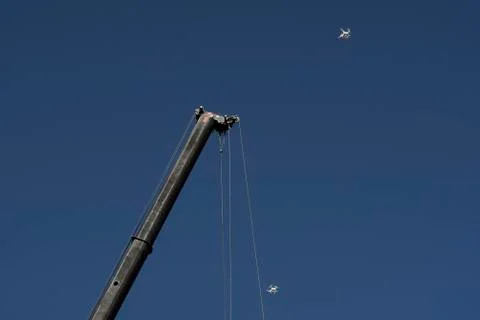 Drone use in construction Stock Photos