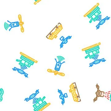 Drone use technology seamless pattern vector Stock Illustration