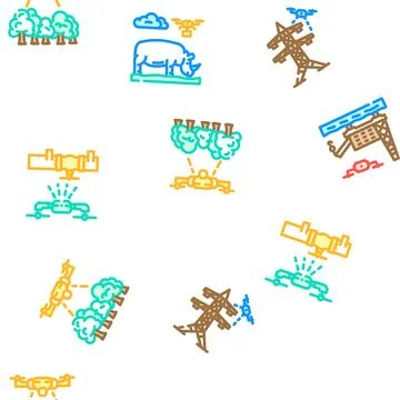 Drone use technology seamless pattern vector Stock Illustration