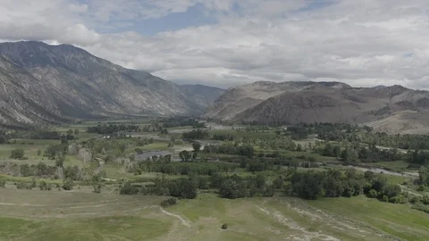 Drone valley river Mtn Stock Footage 114303475