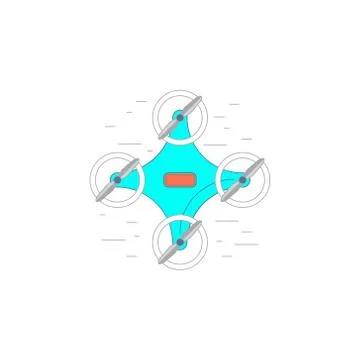 Drone vector icon or illustration in a outline style Stock Illustration