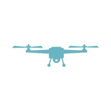 Drone vector icon. Style is flat bicolor orange and gray symbol, rounded angl Stock Illustration