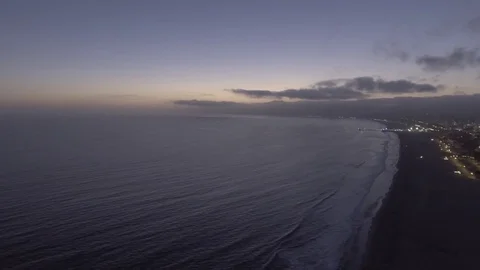 Drone Venice Beach At Dusk Video stock 81596162