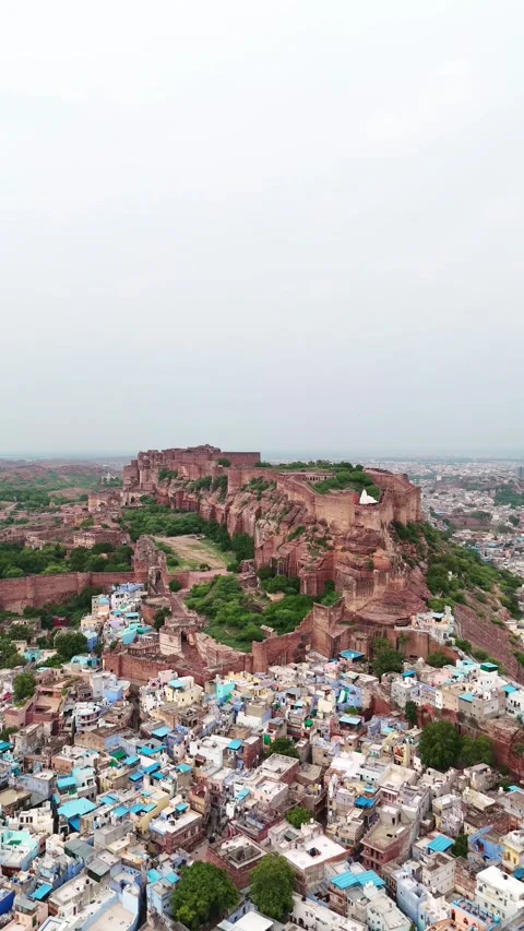 Drone vertical reel showing ancient architecture at Mehrangarh Stock Footage 310660480