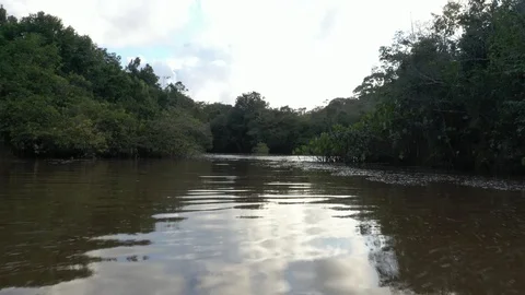 Drone very close to a river 11 Stock Footage 127550878