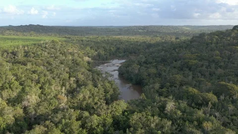 Drone very close to a river 6 Video stock 127554361