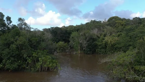 Drone very close to a river 9 Video stock 127551643