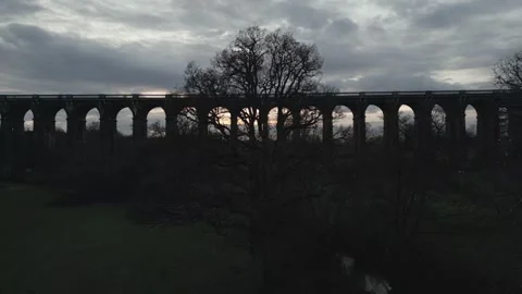 DRONE VIADUCT  PAN 3 Stock Footage 303209194