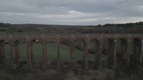 DRONE VIADUCT  PAN 3 Stock Footage 303209270